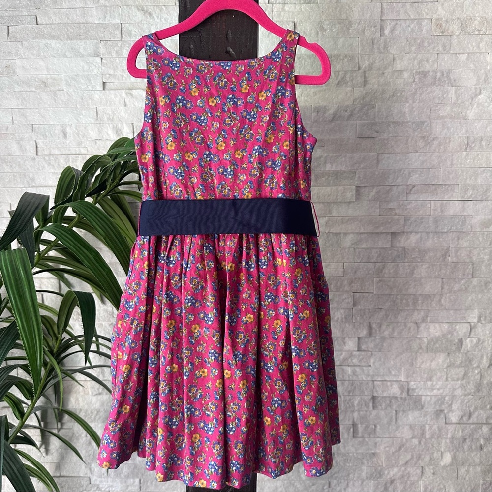 RALPH LAUREN Pink Multi Floral Sleeveless Cotton Dress Size 6